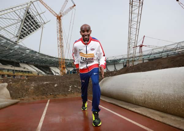 Mo Farah, back on the track where he won Olympic gold inside the Olympic Stadium in London. Picture: Matt Alexander/PA Wire