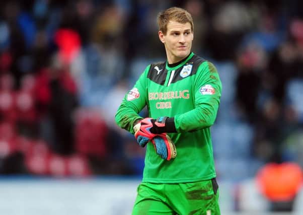 22 February 2014.    Huddersfield Town v Sheffield Wednesday. 
Towns Alex Smithies. Picture by Tony Johnson