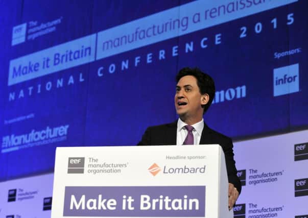 Ed Miliband addresses the manufacturers' organisation EEF group conference