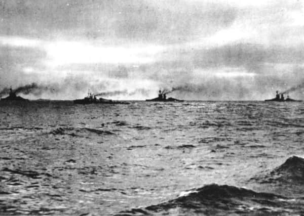 Royal Navy ships on patrol during the First World War.