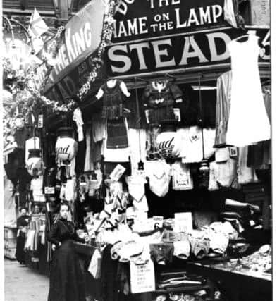 Bradford Market: Stead's Linen Stall in 1911