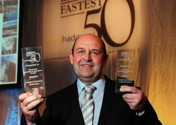 Chris Tute of Transwaste Recycling and Agrregates Ltd, overall winner of the Yorkshire Fastest 50 Award 2014