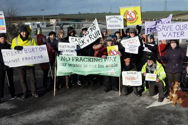 Fracking site at Crawberry Hill, near Walkington
Demonstrators at the site