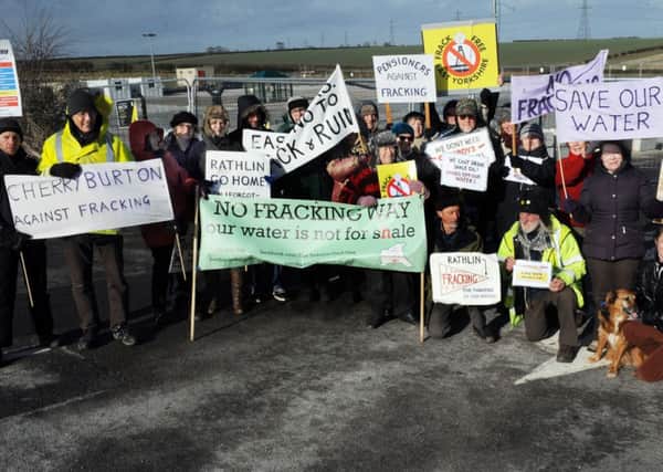 Fracking site at Crawberry Hill, near Walkington
Demonstrators at the site
