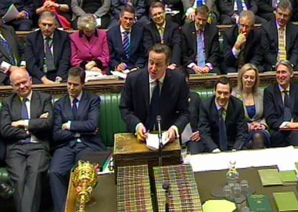 Prime Minister David Cameron speaks during Prime Minister's Questions