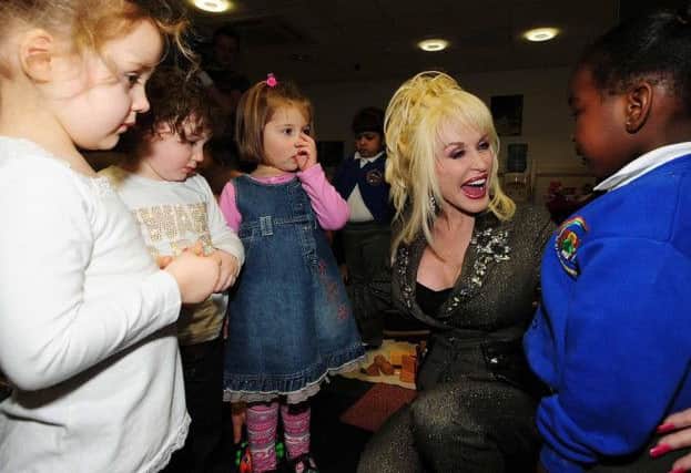 Dolly Parton launcheed  her children's literacy scheme at the Magna Science Adventure Centre in Rotherham