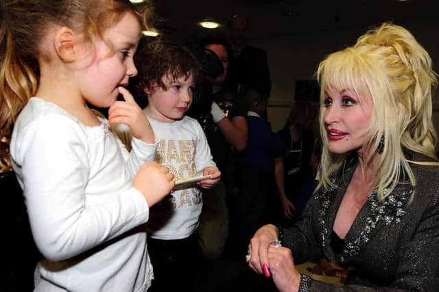 Dolly Parton launching Imagination Library, her children's literacy scheme at the Magna Science Adventure Centre in Rotherham