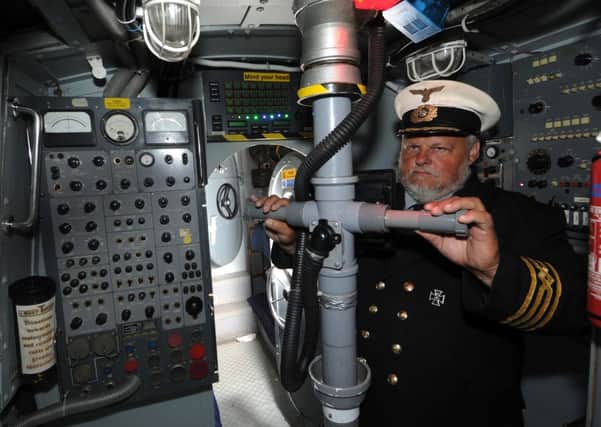 Captain Richard Williams, aboard his replica U-boat, U-8047