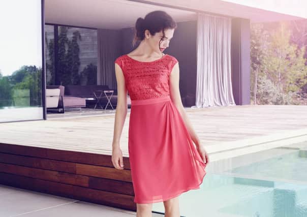 Teaberry red lace dress, £200, by Vera Mont at www.bettybarclay.com and stockists