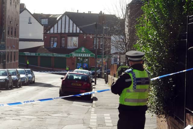 Police at the scene of a shooting near Ellers Road and Markham Avenue in Harehills. Picture Tony Johnson