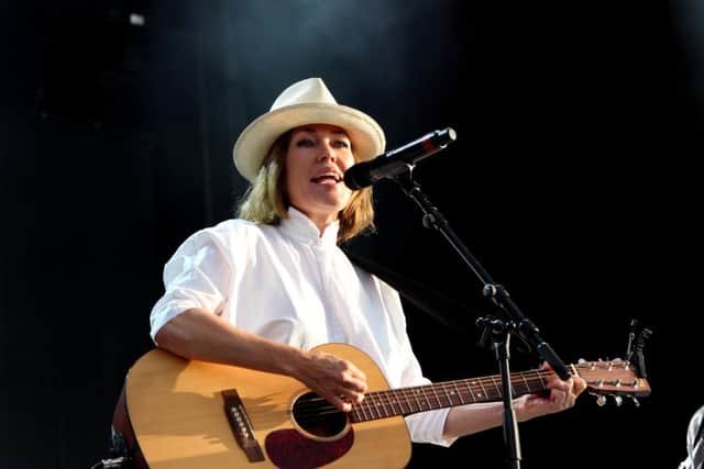 Cerys Matthews on stage at the start of the concert.
