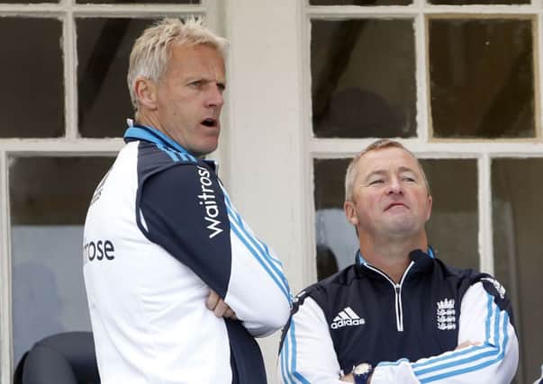 England head coach Peter Moores, left, with assistant coach Paul Farbrace. Picture: Danny Lawson/PA Wire