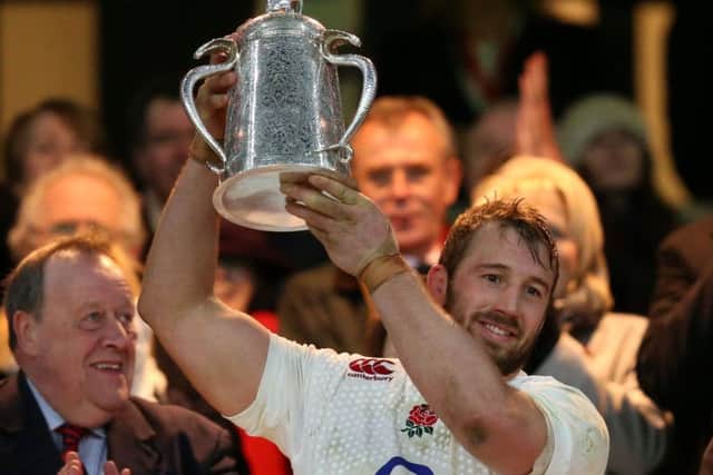 England's captain Chris Robshaw lifts the Calcutta Cup