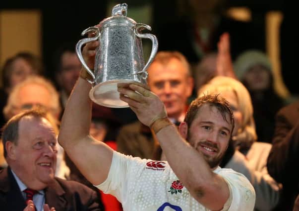 England's captain Chris Robshaw lifts the Calcutta Cup