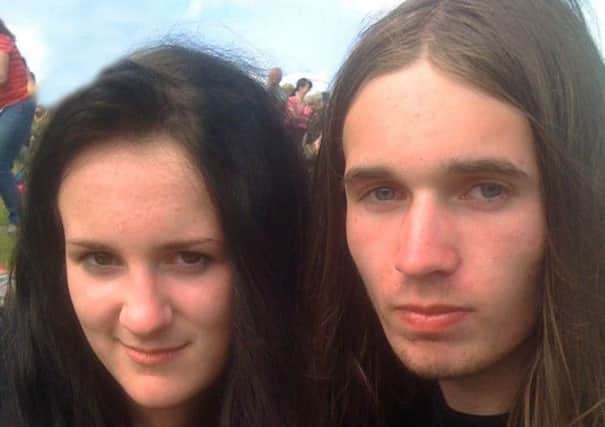 Collect photo of Grace Dyson who was killed after being knocked into the road when her fiance tried to open an umbrella.  Pictured  with fiancee Jason Booth. Grace Dyson (18) was walking with her fiancee, Jason Booth (20) along Springwood Rd in Thongsbridge, near Huddersfield, West Yorkshire. As he put up an umbrella the spike caught in the wall which caused them to stumble and she was knocked into the road and run over and killed by a passing van. See Ross Parry copy RPYUMBRELLA : 

rossparry.co.uk