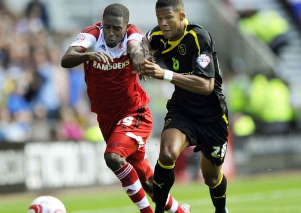 Middlesbrough's Mustapha Carayol, seen in action against Sheffield Wednesday, has not played for Boro's first team for a year due to injury.