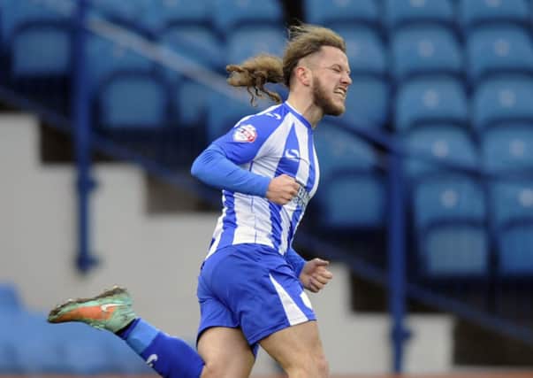 Stevie May celebrates after scoring for Sheffield Wednesday in Saturdays draw with Fulham (Picture: Steve Ellis).