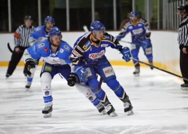 BLANKED: Eric Galbraith battles for the puck against Coventry BLaze last night. Picture: Arthur Foster.