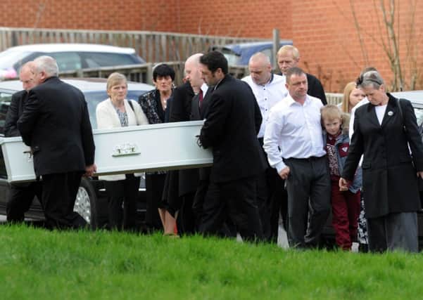 Rhys Baker's funeral at St Luke's Church, Holbeck,  Leeds