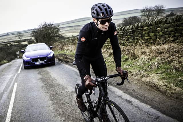 David Millar, helping announce Maserati as the title sponsor of the Tour de Yorkshire.