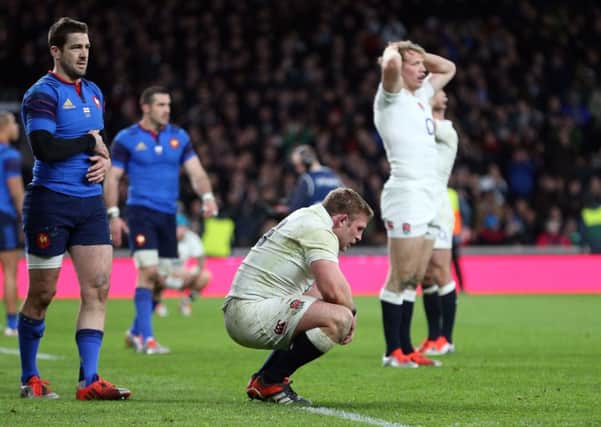 England's Tom Youngs at the final whistle.