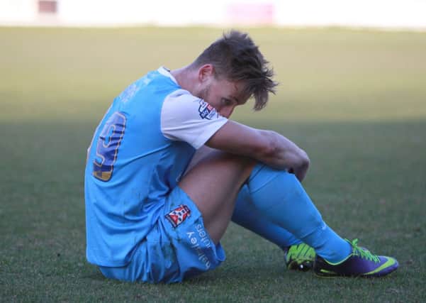 York City's Jake Hyde at the end of the game.