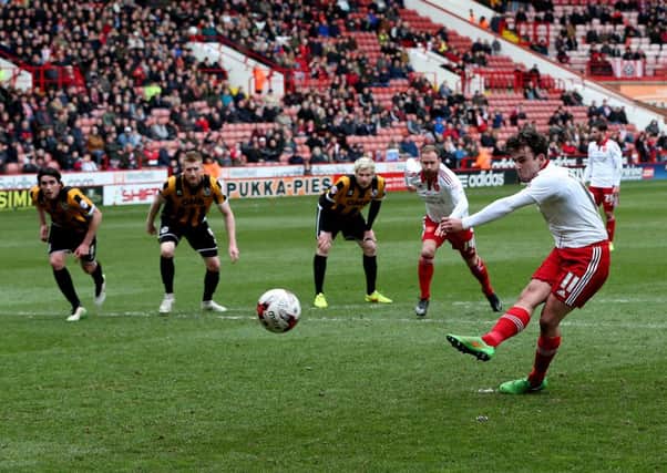 Jose Baxter scores from the penalty spot for Sheffield United against Port Vale (Picture: Martyn Harrison
).