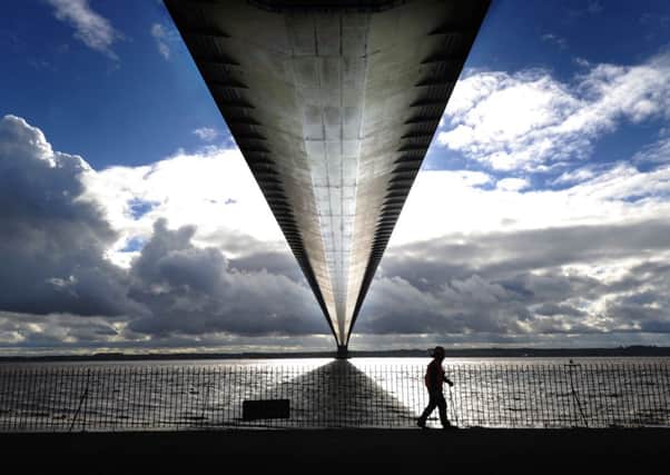 Under the Humber Bridge, Hull. Picture by Simon Hulme