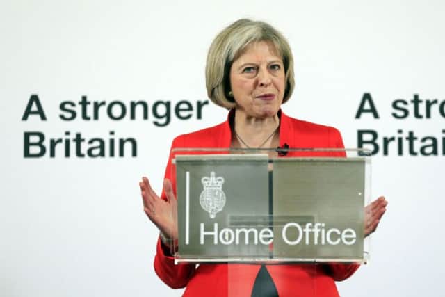 Home Secretary Theresa May delivers a speech about tackling extremism, at the RCIS, London.