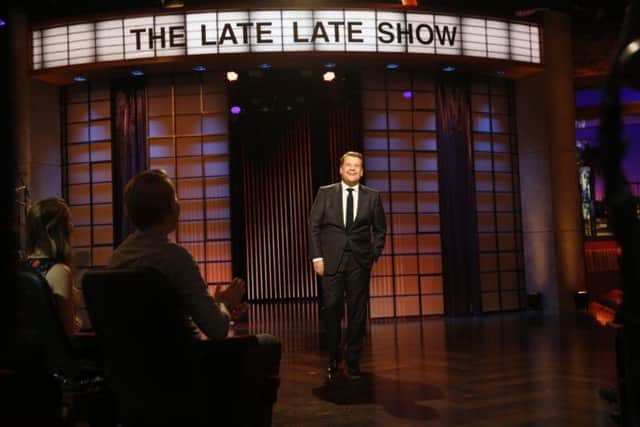 James Corden welcomed Tom Hanks and Mila Kunis on "The Late Late Show with James Corden", on the CBS Television Network.