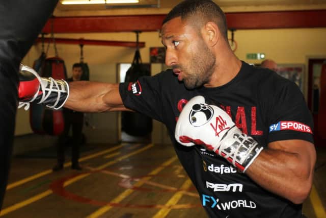 Kell Brook v Jo Jo Dan media work out session at Ingle Gym ahead of the fight in Sheffield on Saturday.