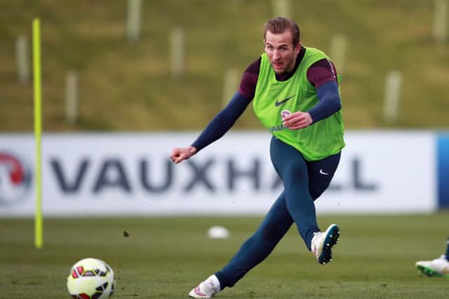Harry Kane pictured during an England training session yesterday at St George's Park, Burton Upon Trent (Picture: David Davies/PA Wire).