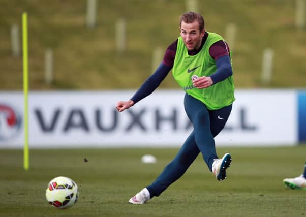 Harry Kane pictured during an England training session yesterday at St George's Park, Burton Upon Trent (Picture: David Davies/PA Wire).