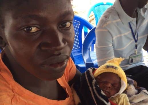 Baby James and his mother safely discharged from the International Medical Corps