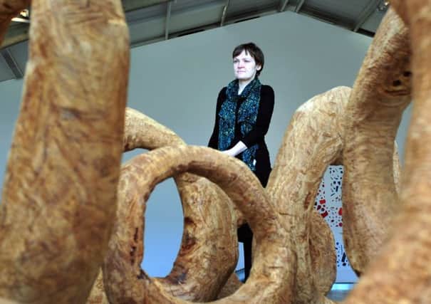 Curator Natalie Rudd with works at a new exhibition, Making It, at Yorkshire Sculpture Park. 

Picture: Tony Johnson