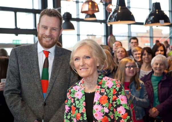 James Barker, managing director of Barker and Stonehouse, with Mary Berry.