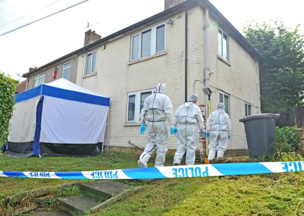 Scene picture, where 68 year Clement Desmier has been found murdered in his home in Bradford, West Yorkshire