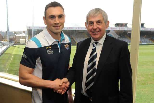 Kevin Sinfield with Sir Ian McGeechan at Headingley. Picture: Steve Riding.