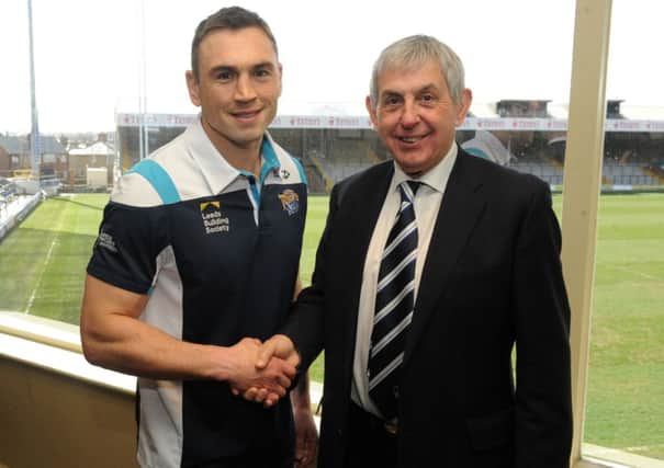 Kevin Sinfield with Sir Ian McGeechan at Headingley. Picture: Steve Riding.