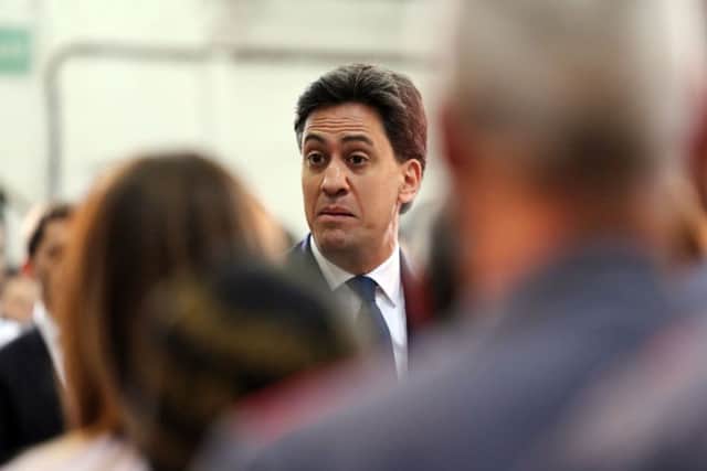 Labour leader Ed Miliband conducts a Q&A session at David Brown Gear Systems in Huddersfield.