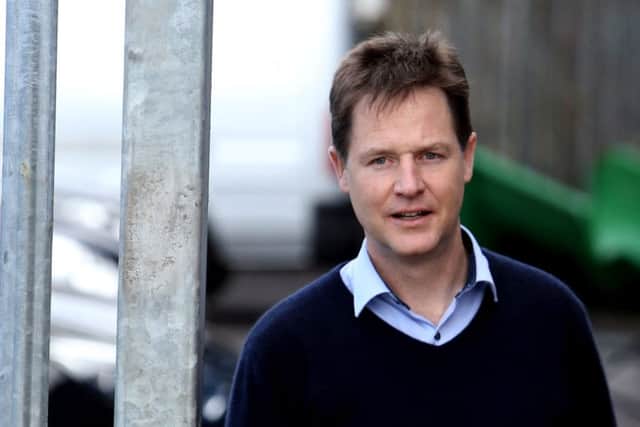 Liberal Democrats leader Nick Clegg  during a visit to Glasgow