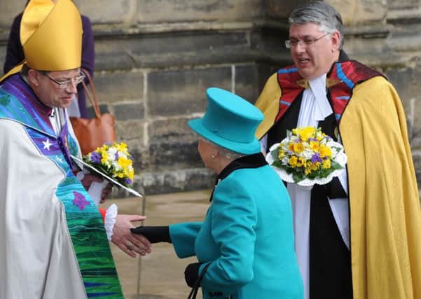 The Queen arrives at Sheffield Cathedral on Maundy Thursday. Picture: Andrew Roe
