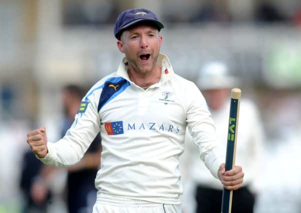 TEARS OF JOY: Yorkshire's Adam Lyth is is hoping to shine for England on the West Indies tour. Picture: Jonathan Gawthorpe.