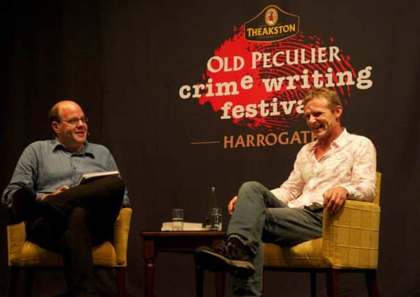 Jo Nesbo and Mark Lawson talking at the crime writing festival in 2012.