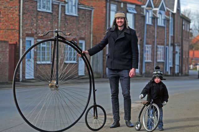 Waht could be the biggest - and smallest - penny farthings in the world.
Pictures by Tony Johnson