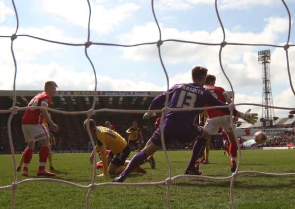 Steve Davies nets the opening goal in Sheffield United's win over Barnsley (Picture: Martyn Harrison).