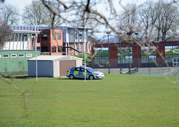 Police car  by the playing fields of King James School, Knaresborough