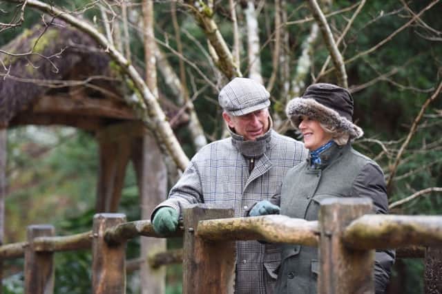 The Prince of Wales and Duchess of Cornwall in their garden at Birkhall in Scotland, as they will celebrate their 10th wedding anniversary.