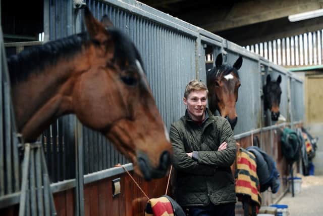 Jockey James Reveley pictured at his dad's racing stables at Lingdale near Saltburn. 
(Picture: Jonathan Gawthorpe)
