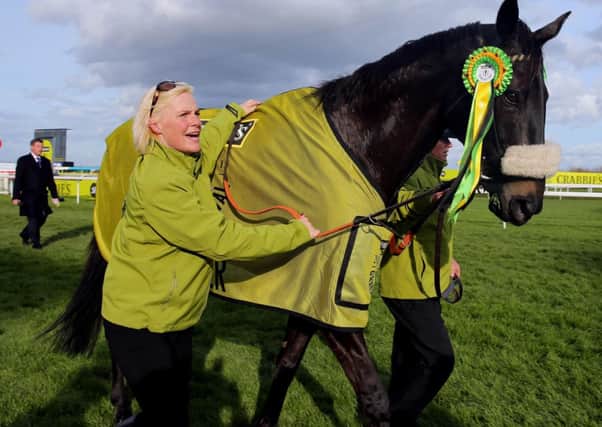 Winning horse Many Clouds after the Grand National Day of the Crabbies Grand National Festival at Aintree Racecourse, Liverpool.
